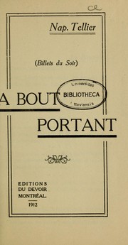 Cover of: A bout portant