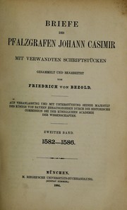 Cover of: Briefe des pfalzgrafen Johann Casimir mit verwandten Schriftstucken by Elector Palatine Johann Casimir