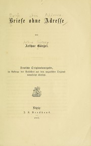 Cover of: Briefe ohne Adresse