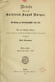 Cover of: Briefe von und an Gottfried August Bürger by Gottfried August Bürger