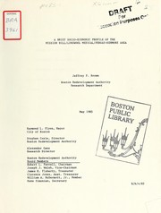 Cover of: A brief socio-economic profile of the mission hill / longwood medical / fenway-kenmore area by Boston Redevelopment Authority