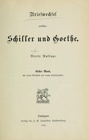 Cover of: Der Briefwechsel zwischen Schiller und Goethe by Friedrich Schiller
