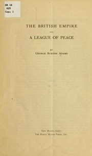 Cover of: The British empire and a league of peace