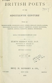 Cover of: British poets of the nineteenth century: poems