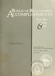Cover of: Bureau of Reclamation: fiscal years 1989, 1990, and 1991.