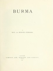 Cover of: Burma by Max Ferrars, Max Ferrars