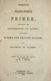 Cover of: Burrowes' piano-forte primer