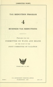 Cover of: Business tax reductions