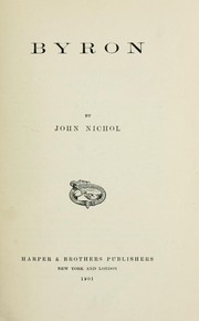 Cover of: Byron by Nichol, John