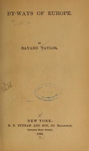Cover of: By-ways of Europe. by Bayard Taylor