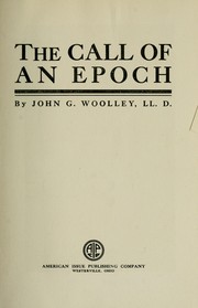 Cover of: The call of an epoch.