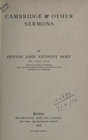 Cover of: Cambridge and other sermons by Fenton John Anthony Hort