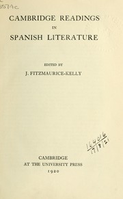 Cover of: Cambridge readings in Spanish literature