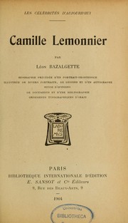 Cover of: Camille Lemonnier by Léon Bazalgette