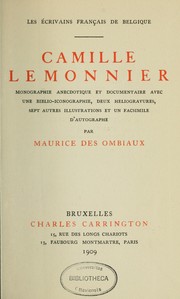 Cover of: Camille Lemonnier: monographie anecdotique et documentaire