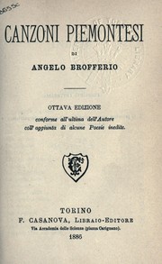 Cover of: Canzoni Piemontesi