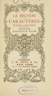 Cover of: Caractères: pages choisies