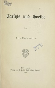 Cover of: Carlyle und Goethe