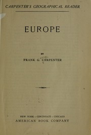 Cover of: Carpenter's geographical reader: Europe