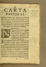 Carta pastoral by Catholic Church. Archdiocese of Lima (Peru). Archbishop (1678-1708 : Liñan y Cisneros)