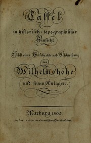 Cover of: Cassel in historisch-topographischer hinsicht by Johann Christian Krieger