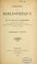 Cover of: Catalogue de la bibliothèque de feu M. Reinhold Dezeimeris