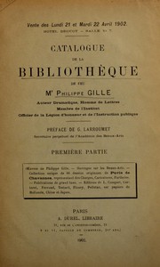 Cover of: Catalogue de la Bibliothèque de feu Mr Philippe Gille
