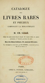 Cover of: Catalogue des livres rares et précieux composant la bibliothèque de m. Ch. G.