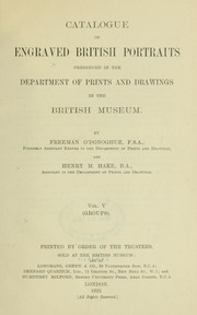 Cover of: Catalogue of engraved British portraits: preserved in the Department of Prints and Drawings in the British Museum