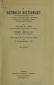 Cover of: A Catholic dictionary by Addis, William E.