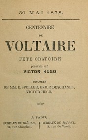 Cover of: Centenaire de Voltaire: fête oratoire