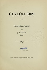 Cover of: Ceylon 1909 by J Barell
