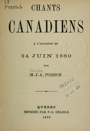 Cover of: Chants Canadiens: a l'occasion du 24 juin 1880