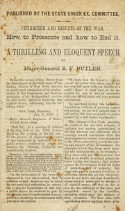 Cover of: Character and results of the war. by Butler, Benjamin F.