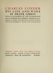 Cover of: Charles Conder: his life and work