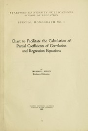 Cover of: Chart to facilitate the calculation of partial coefficients of correlation and regression equations