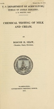 Cover of: Chemical testing of milk and cream