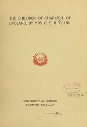 Cover of: The children of Charles I of England