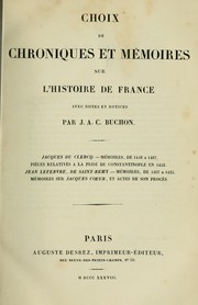 Cover of: Choix de chroniques et mémoires sur l'histoire de France: avec notices