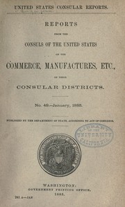 Cover of: Cholera in Europe in 1884: Reports from consuls of the United States