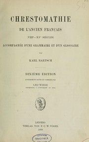 Cover of: Chrestomathie de l'ancien français by Karl Bartsch