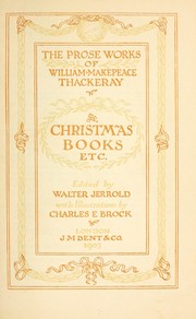 Cover of: Christmas books, etc by William Makepeace Thackeray