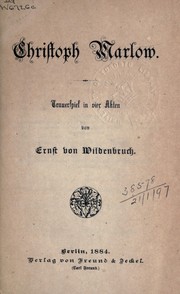 Cover of: Christoph Marlow: Trauerspiel in vier Akten
