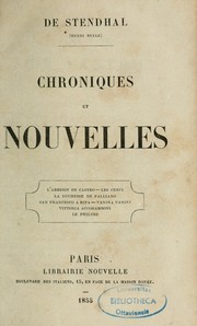 Cover of: Chroniques et nouvelles ... by Stendhal