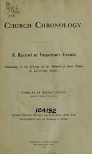 Cover of: Church chronology by Andrew Jenson