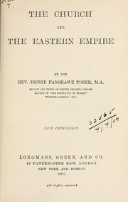 Cover of: The Church and the Eastern Empire