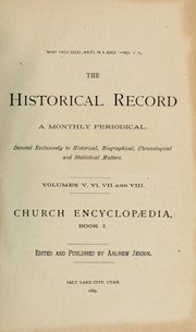 Cover of: Church encyclopaedia, Book I