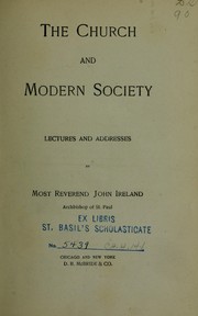 Cover of: The Church and modern society: lectures and addresses