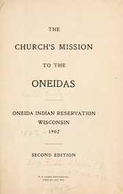 Cover of: The church's mission to the Oneidas. by Frank Wesley Merrill
