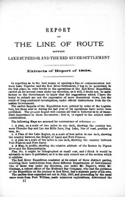 Cover of: [ Last two reports] on the line of route between Lake Superior and the Red River settlement